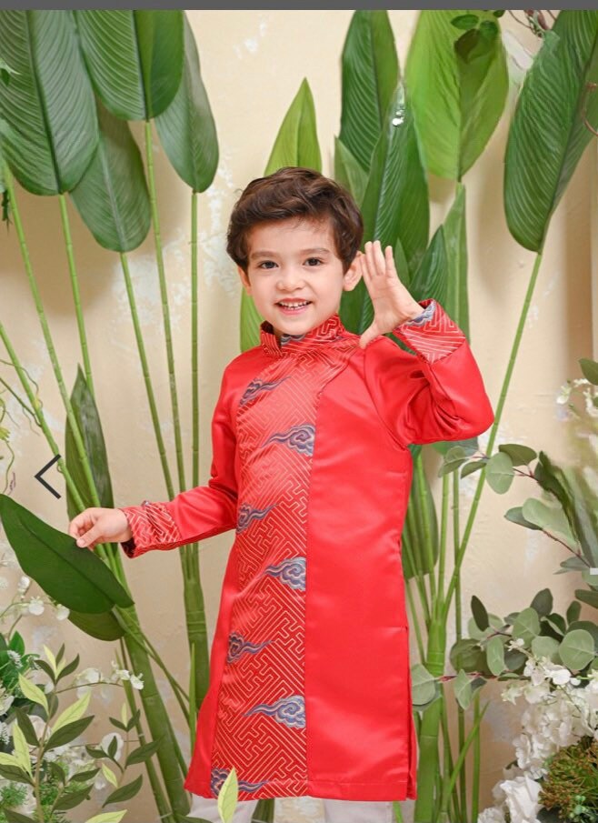Pre-Made Boy Vietnamese Ao Dai Cach Tan (áo dài cách tân bé trai), Kids Vietnamese traditional dress, cheongsam, qipao