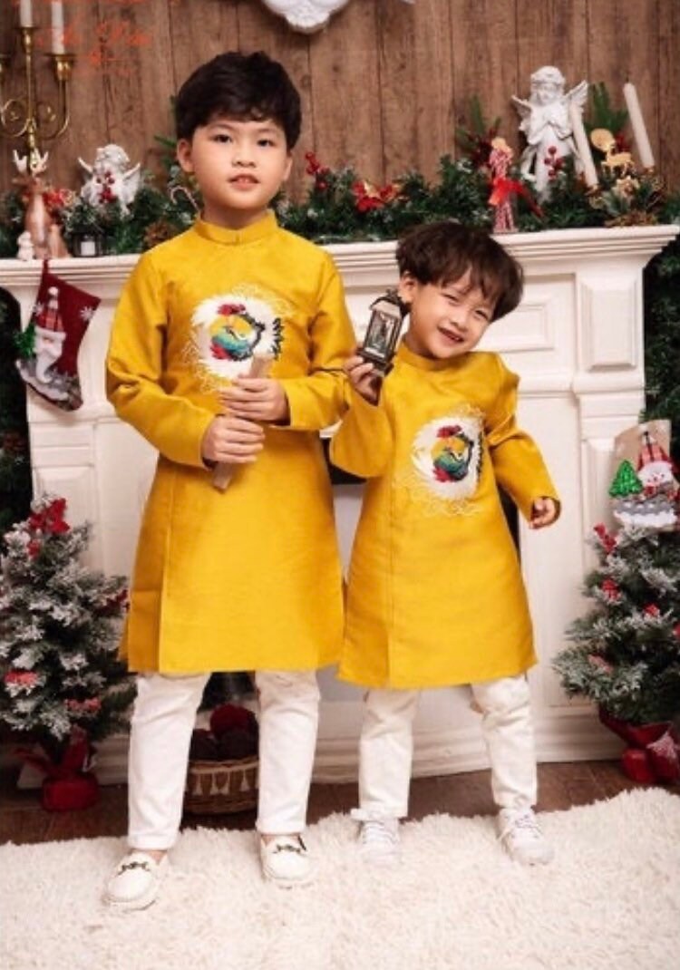 Pre-Made Boy Vietnamese Ao Dai (áo dài bé trai), Kids Vietnamese traditional dress, cheongsam, qipao