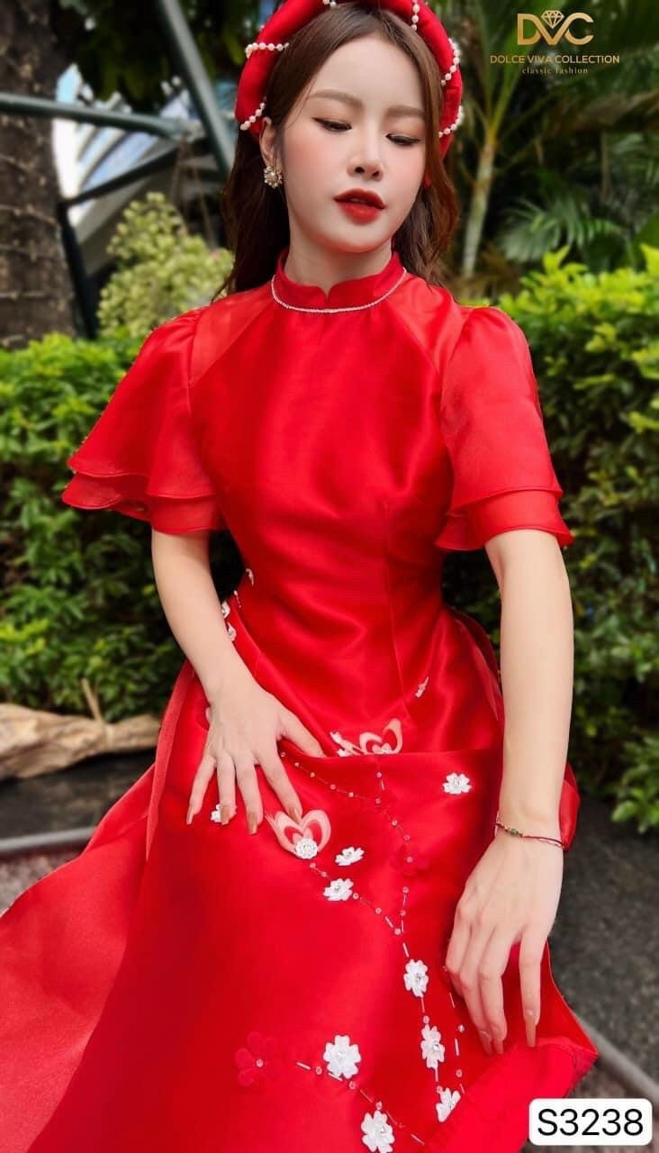 Pre-made Modern Vietnamese Ao Dai Tet, Áo dài cách tân mấn qipao cheongsam, luxury ao dai