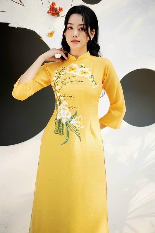 Pre-made Modern Vietnamese Ao Dai , Bộ áo dài may sẵn kèm quần  Áo dài cách tân qipao cheongsam