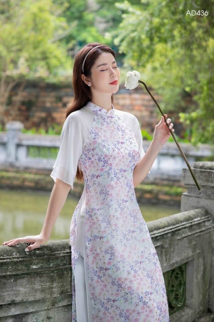 Pre-made Modern Vietnamese Ao Dai Tet, Áo dài cách tân hoa nhi qipao cheongsam, luxury ao dai