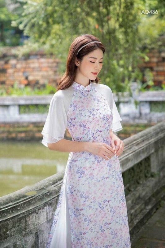 Pre-made Modern Vietnamese Ao Dai Tet, Áo dài cách tân hoa nhi qipao cheongsam, luxury ao dai