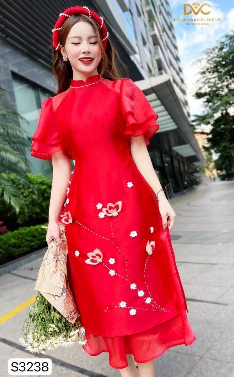 Pre-made Modern Vietnamese Ao Dai Tet, Áo dài cách tân mấn qipao cheongsam, luxury ao dai