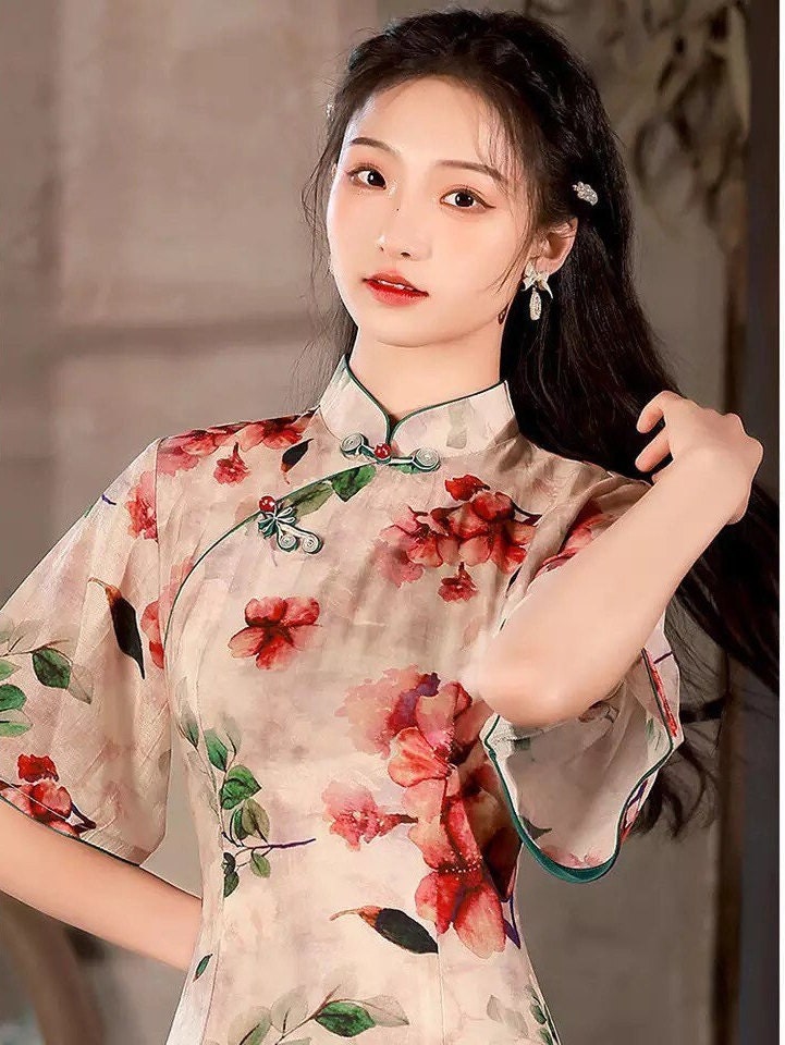 Modern Chinese Cheongsam, Chinese Qipao, Chinese dress costume, Sườn Xám