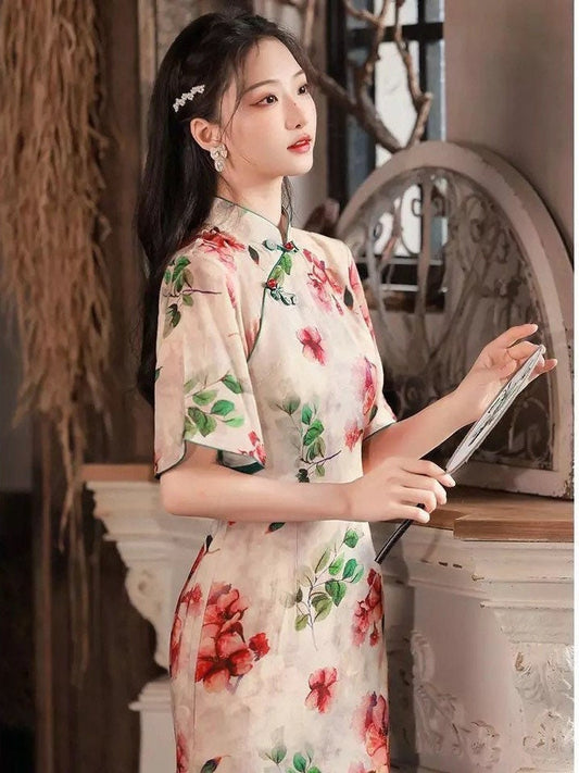 Modern Chinese Cheongsam, Chinese Qipao, Chinese dress costume, Sườn Xám