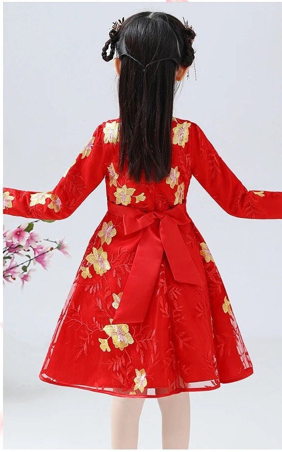 Girl Chinese Cheongsam Dress, Girl Cheongsam Lunar New Year, Qipao Han Yummie Yee Girl Chinese Cheongsam Dress, Girl Cheongsam Lunar New Year, Qipao Han Yummie Yee