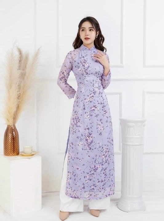 Pre-made Modern Vietnamese Ao Dai Organza, Áo dài cách tân qipao cheongsam, luxury ao dai new year ao dai wedding ao dai